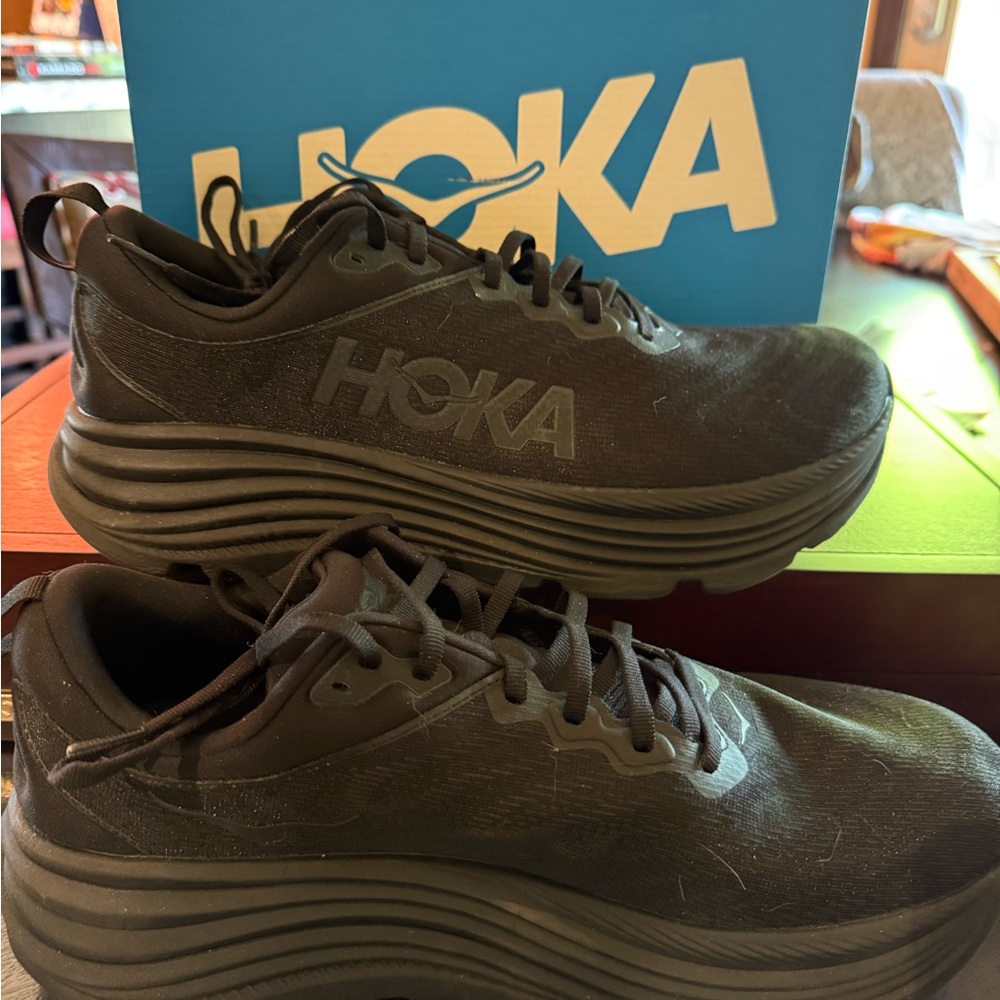 Hoka Gaviota 5 Men's Black Running Shoes Size 12 Wide